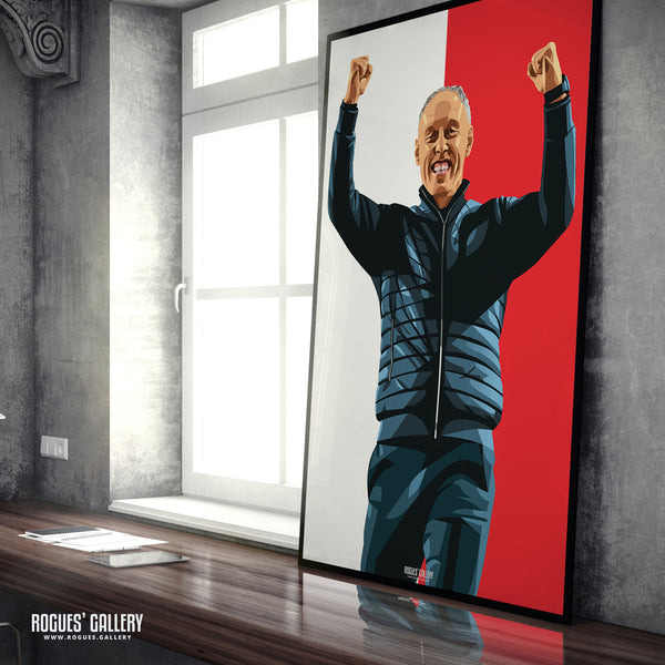 Steve Cooper - Nottingham Forest - A0, A1, A2 or A3 Red & White Prints