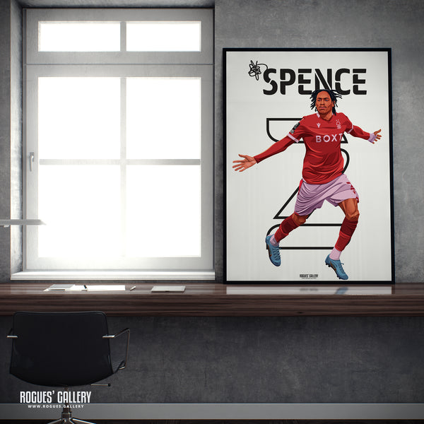 Djed Spence V2 - Nottingham Forest - A0, A1, A2 or A3 Name & Number Prints
