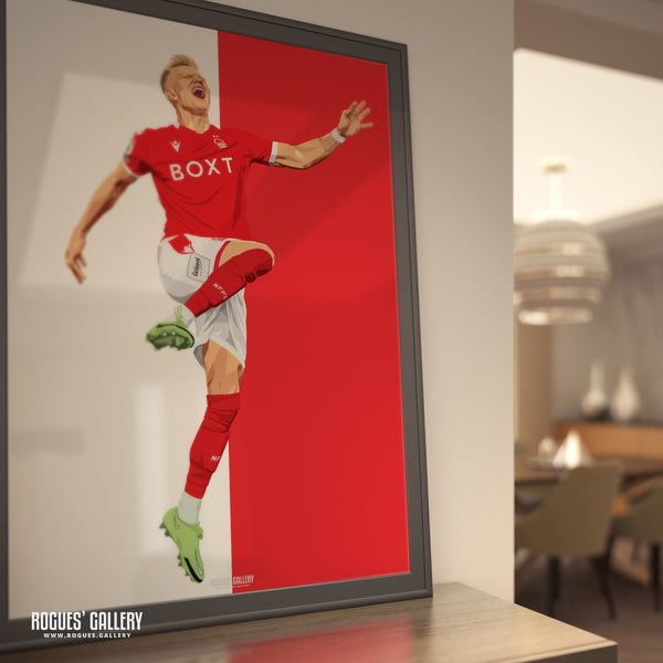 Sam Surridge V2 - Nottingham Forest - A0, A1, A2 or A3 Red & White Prints