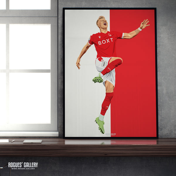 Sam Surridge V2 - Nottingham Forest - A0, A1, A2 or A3 Red & White Prints
