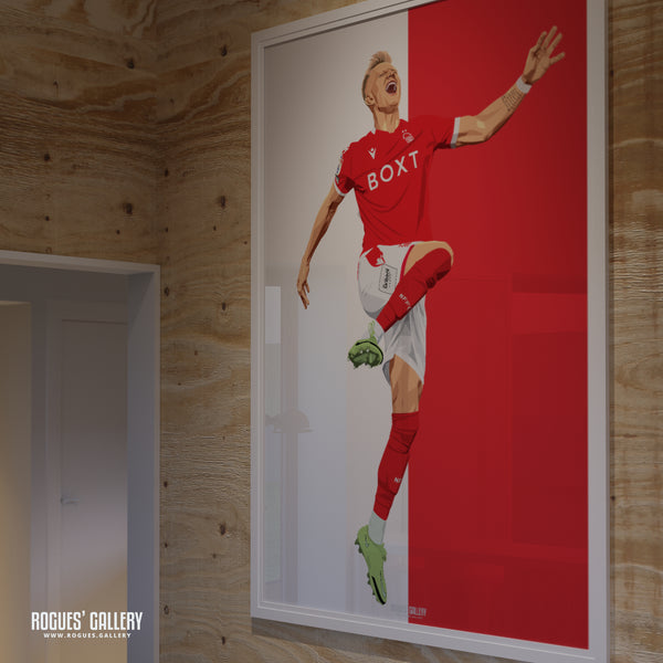 Sam Surridge V2 - Nottingham Forest - A0, A1, A2 or A3 Red & White Prints