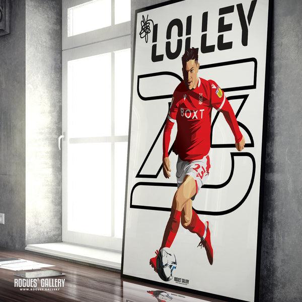 Joe Lolley - Nottingham Forest - A0, A1, A2 or A3 (Signed) Name & Number Prints