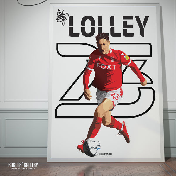 Joe Lolley - Nottingham Forest - A0, A1, A2 or A3 (Signed) Name & Number Prints