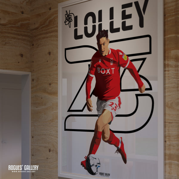 Joe Lolley - Nottingham Forest - A0, A1, A2 or A3 (Signed) Name & Number Prints