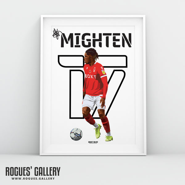 Alex Mighten - Nottingham Forest - Signed A3 Name & Number Prints