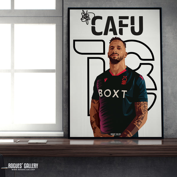 Cafu - Nottingham Forest - Signed A3 Name & Number Prints