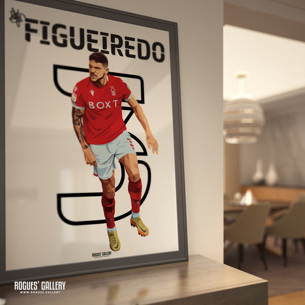 Tobias Figueiredo - Nottingham Forest - Signed A3 Name & Number Prints