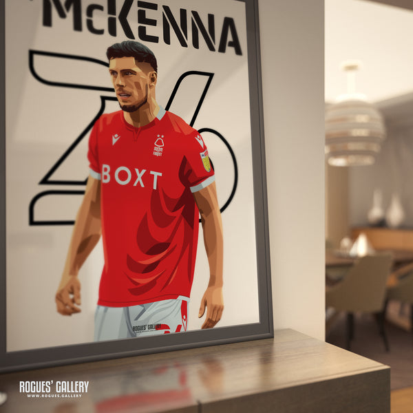 Scott McKenna - Nottingham Forest - Signed A3 Name & Number Prints