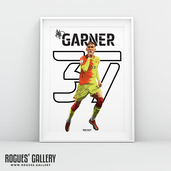 James Garner - Nottingham Forest - Signed A3 Name & Number Prints