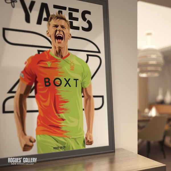 Ryan Yates - Nottingham Forest - Signed A3 Name & Number Prints