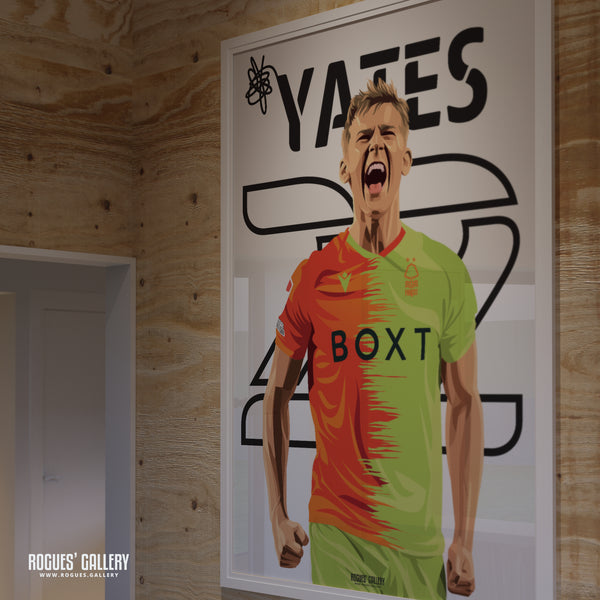 Ryan Yates - Nottingham Forest - Signed A3 Name & Number Prints