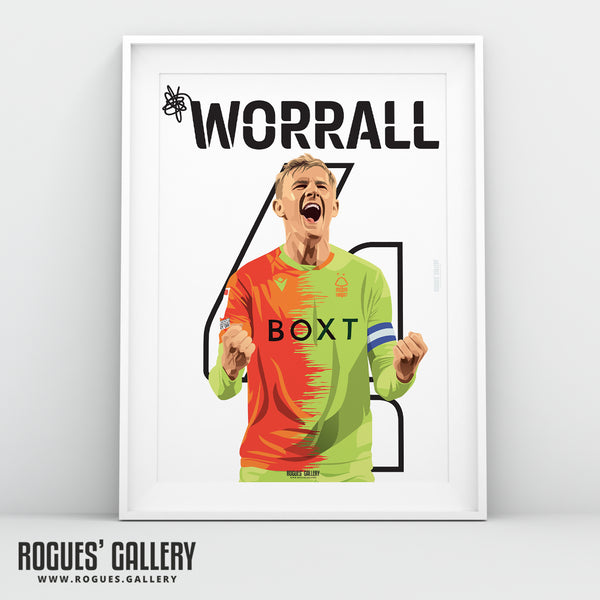 Joe Worrall - Nottingham Forest - Signed A3 Name & Number Prints