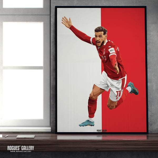 Philip Zinckernagel - Nottingham Forest - Signed A3 Red & White Prints