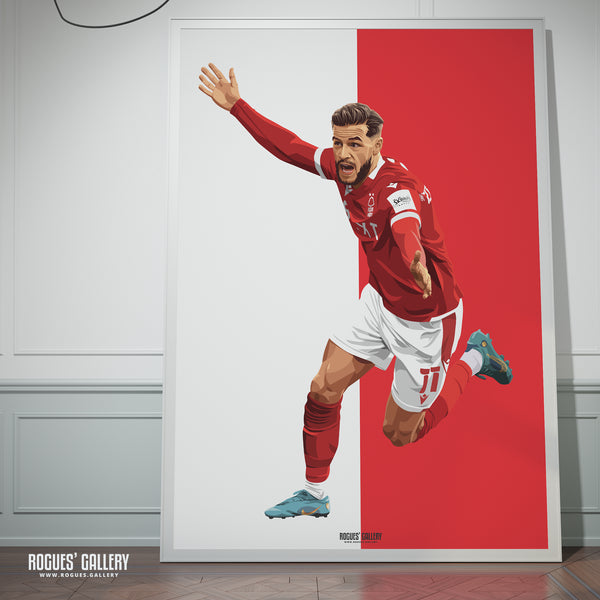 Philip Zinckernagel - Nottingham Forest - Signed A3 Red & White Prints