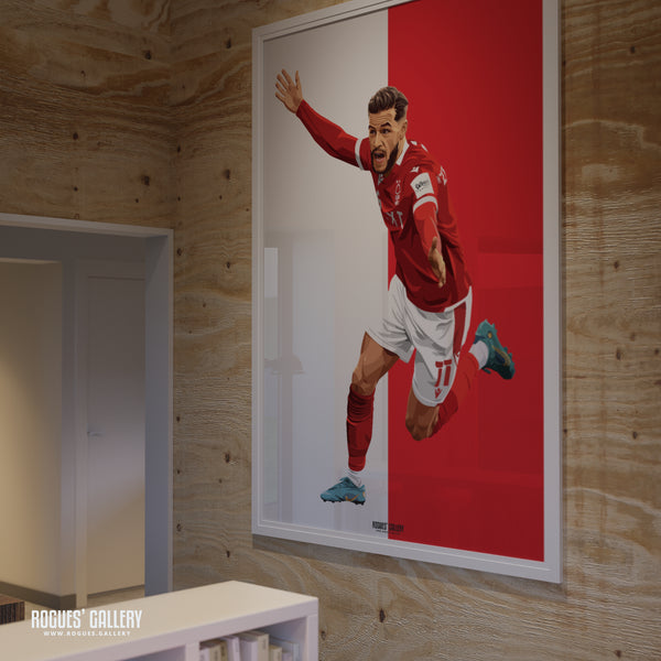 Philip Zinckernagel - Nottingham Forest - Signed A3 Red & White Prints