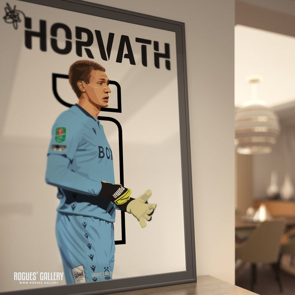 Ethan Horvath - Nottingham Forest - Signed A3 Name & Number Prints
