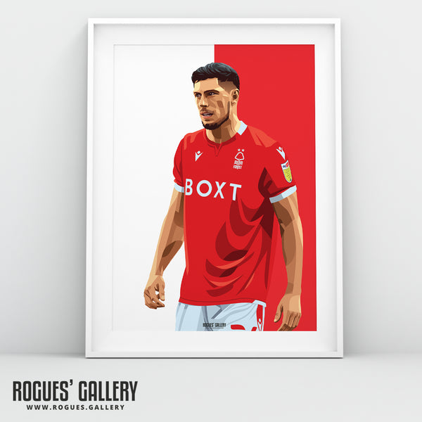 Scott McKenna - Nottingham Forest - Signed A3 Red & White Prints