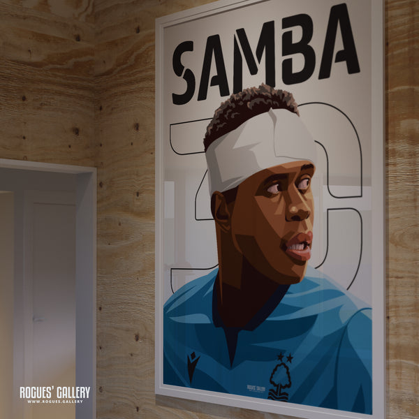 Bandaged Brice Samba - Nottingham Forest - Signed A3 Prints - 2 versions