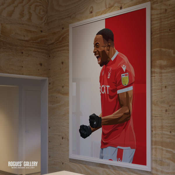 Keinan Davis - Nottingham Forest - Signed A3 Icon Prints