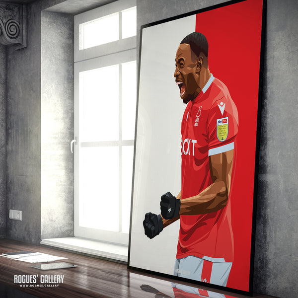 Keinan Davis - Nottingham Forest - Signed A3 Icon Prints