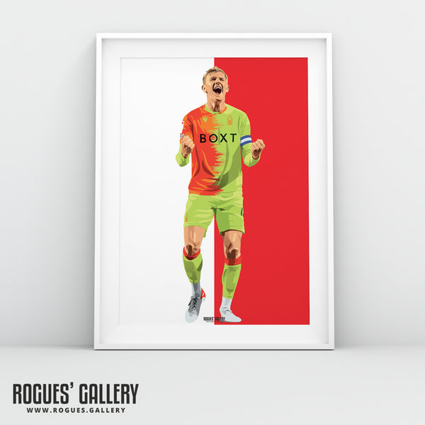 Joe Worrall - Nottingham Forest - Signed A3 Red & White Prints