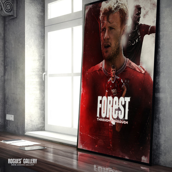 Joe Worrall: Forest Through & Through - Nottingham Forest - Signed A3 Concept Print