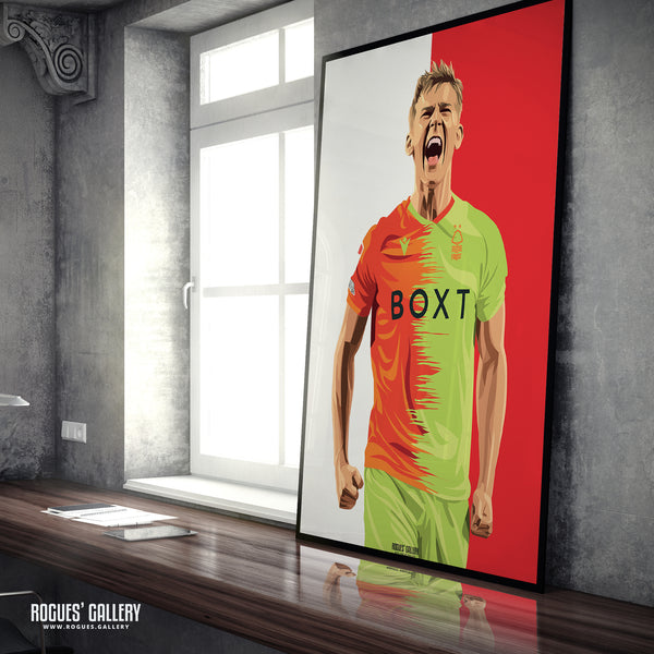 Ryan Yates - Nottingham Forest - Signed A3 Red & White Prints