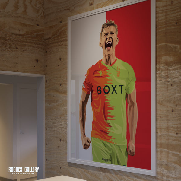 Ryan Yates - Nottingham Forest - Signed A3 Red & White Prints