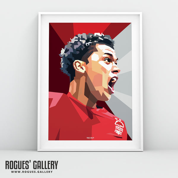 Brennan Johnson: Sheep Slayer - Nottingham Forest - Signed A3 Modern Portrait Prints