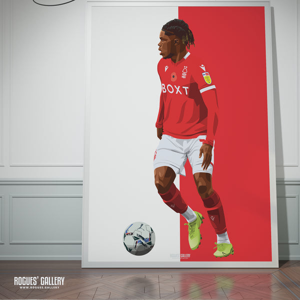 Alex Mighten - Nottingham Forest - A0, A1, A2 or A3 Red & White Prints