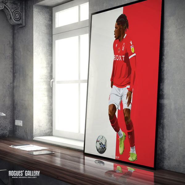 Alex Mighten - Nottingham Forest - A0, A1, A2 or A3 Red & White Prints