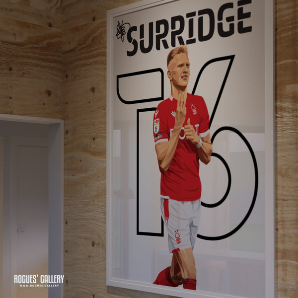Sam Surridge: It's 3! - Nottingham Forest - A0, A1, A2 or A3 Name & Number Prints