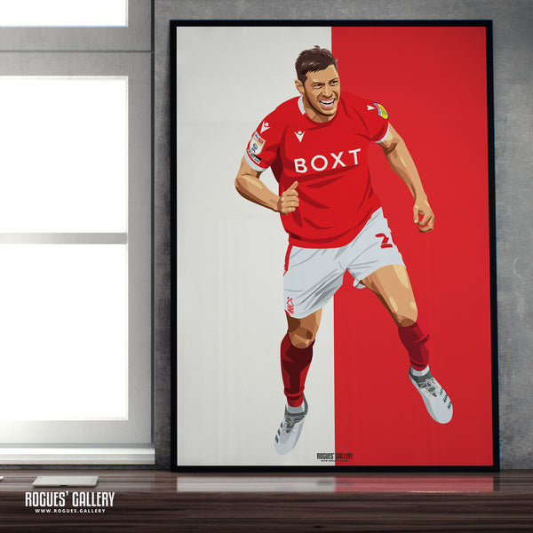 Scott McKenna: Goal Celebration Version - Nottingham Forest - A0, A1, A2 or A3 Red & White Prints
