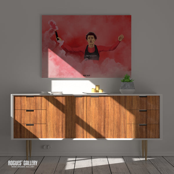 Brennan Johnson - Flare - Nottingham Forest - A0, A1, A2 or A3 Prints