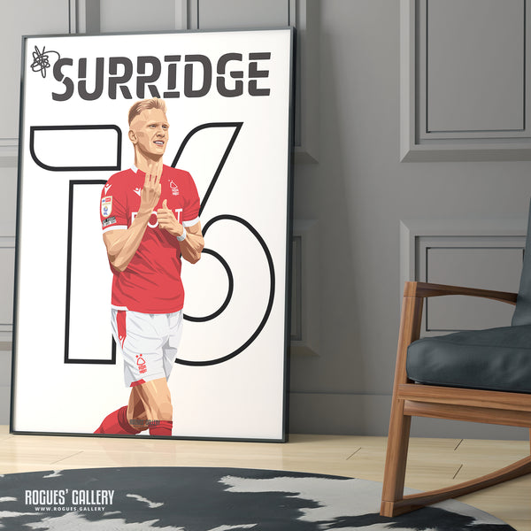 Sam Surridge: It's 3! - Nottingham Forest - Signed A3 Name & Number Prints