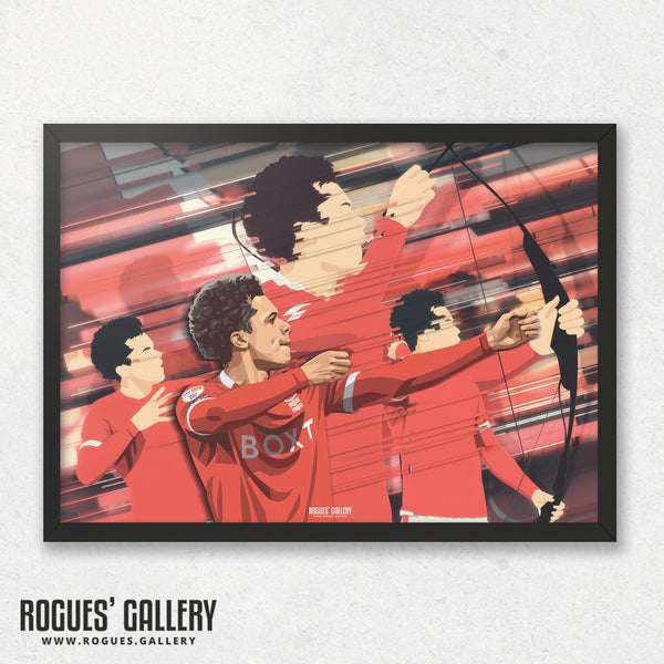 Brennan Johnson - Shoot That Poison Arrow - Nottingham Forest - Signed A3 Prints