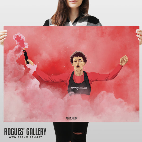 Brennan Johnson - Flare - Nottingham Forest - Signed A3 Prints