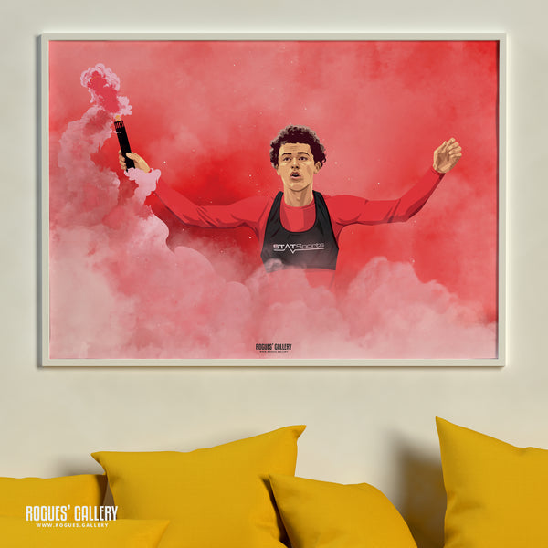 Brennan Johnson - Flare - Nottingham Forest - Signed A3 Prints