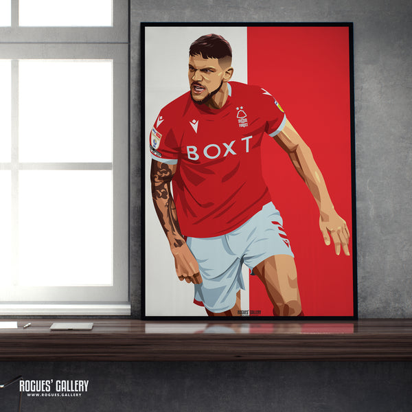 Tobias Figueiredo - Nottingham Forest - Signed A3 Red & White Prints