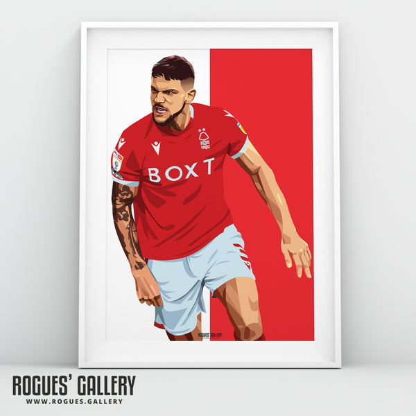 Tobias Figueiredo - Nottingham Forest - Signed A3 Red & White Prints