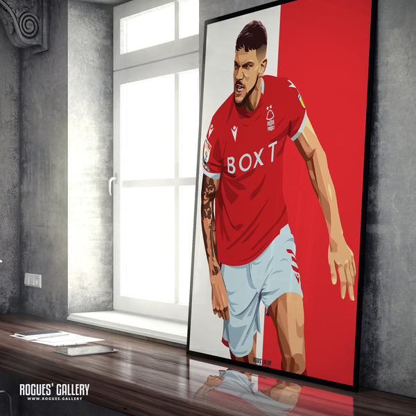 Tobias Figueiredo - Nottingham Forest - Signed A3 Red & White Prints