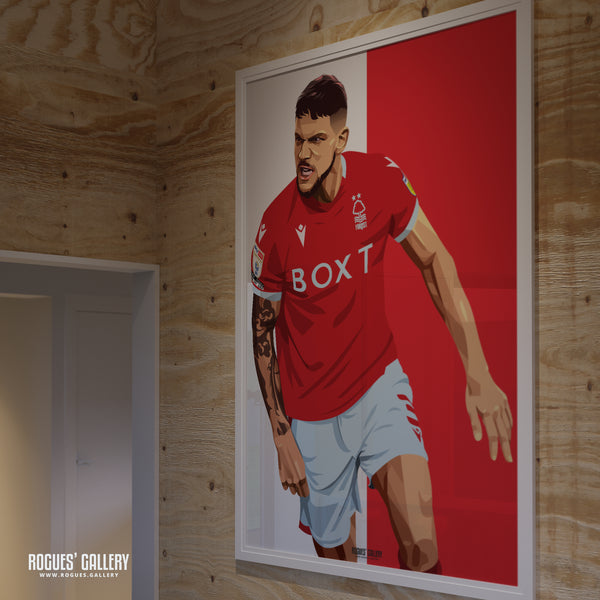 Tobias Figueiredo - Nottingham Forest - Signed A3 Red & White Prints