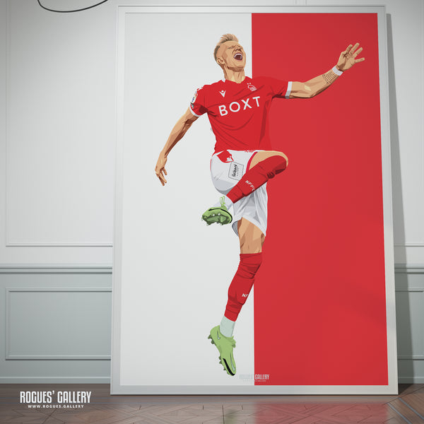 Sam Surridge V2 - Nottingham Forest - Signed A3 Red & White Prints