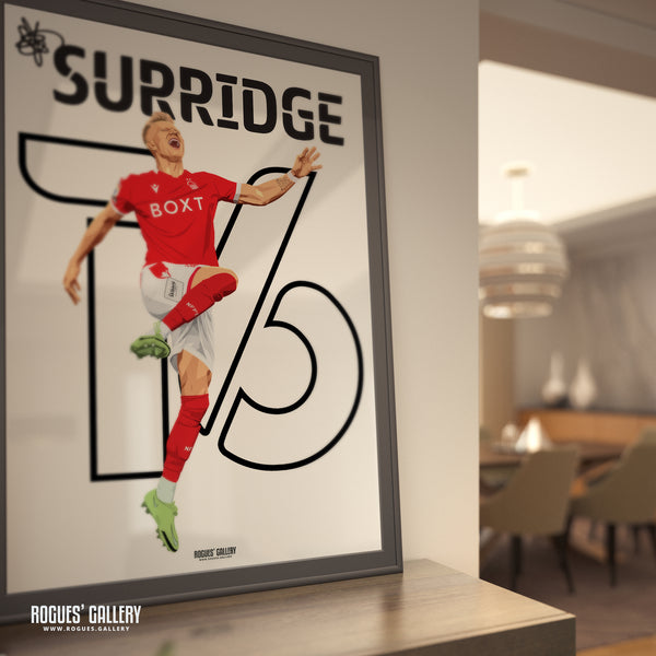 Sam Surridge V2 - Nottingham Forest - Signed A3 Name & Number Prints