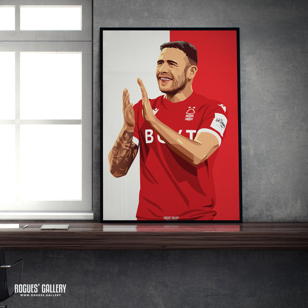 Steve Cook - Nottingham Forest - Signed A3 Red & White Prints