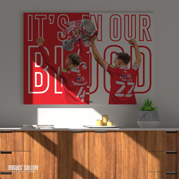 It's In Our Blood - Joe Worrall & Ryan Yates Raise The Trophy As Nottingham Forest Win Promotion - A0, A1, A2 or A3 Prints