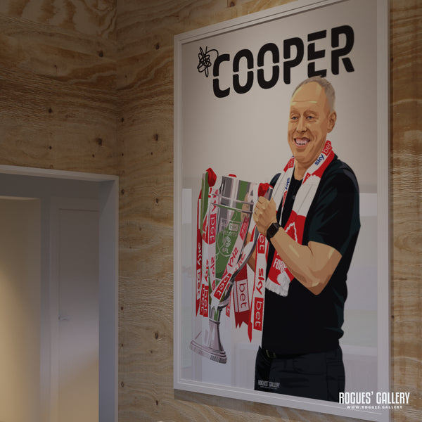 With The Cup - Steve Cooper, Nottingham Forest - A0, A1, A2 or A3 Prints