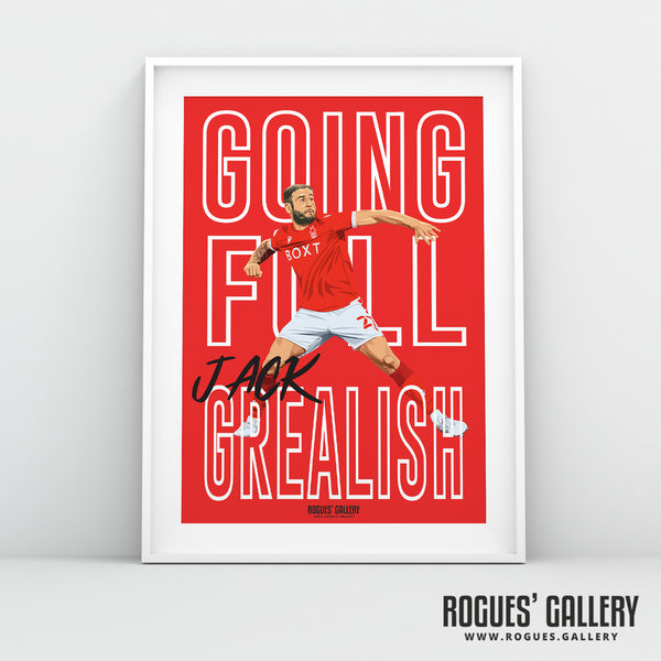 Full Jack Grealish - Steve Cook, Nottingham Forest - A0, A1, A2 or A3 Chant Prints