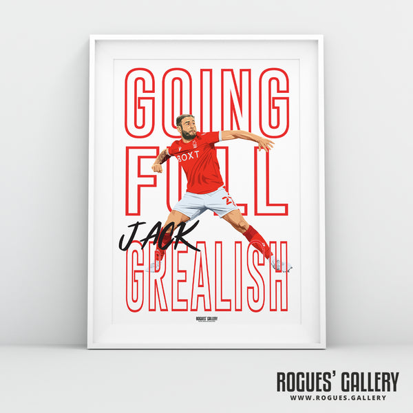Full Jack Grealish - Steve Cook, Nottingham Forest - A0, A1, A2 or A3 Chant Prints