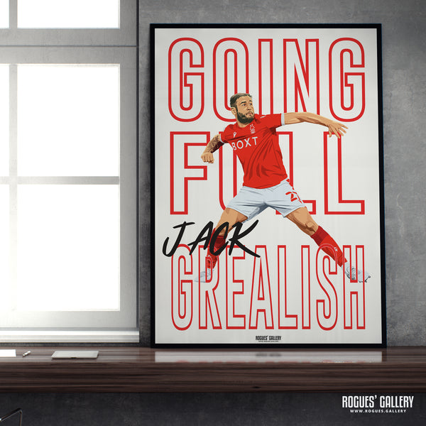 Full Jack Grealish - Steve Cook, Nottingham Forest - A0, A1, A2 or A3 Chant Prints